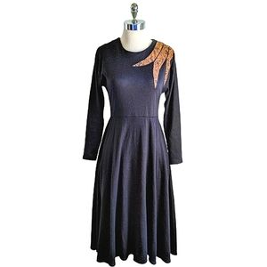 vintage 80's knit dress with snake print